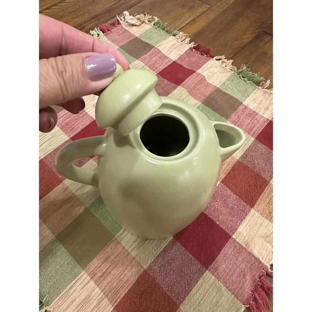 MSRF Design Studio Sage Green Ceramic Teapot with Lid Minimalist Modern